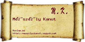 Mészöly Kanut névjegykártya
